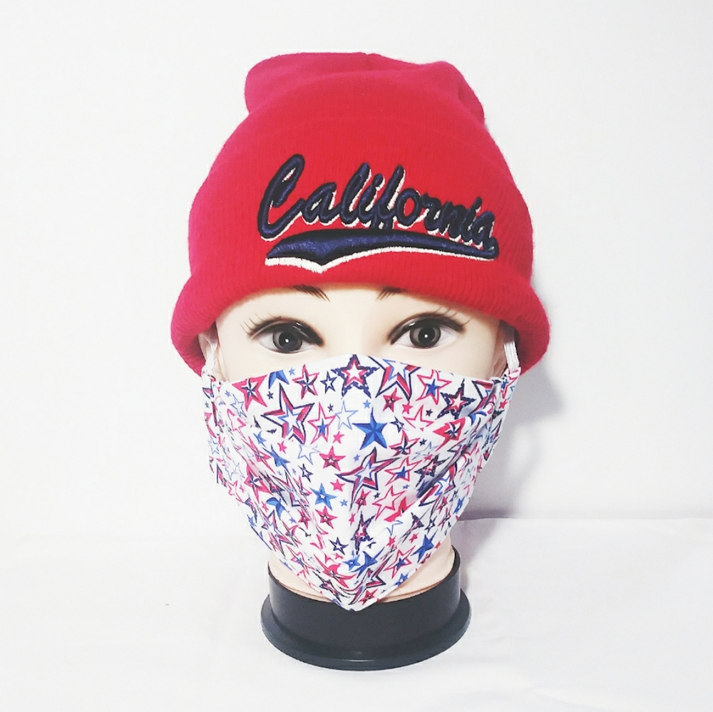 Red & Blue Star Face Mask #2 - Picture 5 of 7